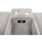 3-Piece Light Grey Chenille Fabric Power Recliner Sectional Sofa with Console & LED Lights – 8299