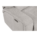 3-Piece Light Grey Chenille Fabric Power Recliner Sectional Sofa with Console & LED Lights – 8299