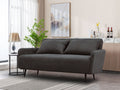 82996 Lawson 61" wide black fabric convertible sleeper love seat folding back