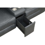 Black Breathable Leatherette Power Motion Recliner Sofa & Loveseat Set – 8300-2PC