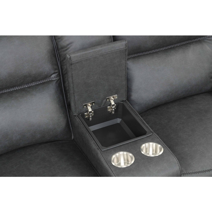 Black Breathable Leatherette Power Motion Recliner Sofa & Loveseat Set – 8300-2PC