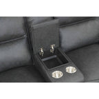 Black Breathable Leatherette Power Motion Recliner Sofa & Loveseat Set – 8300-2PC