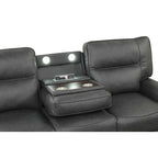 Black Breathable Leatherette Power Motion Recliner Sofa & Loveseat Set – 8300-2PC
