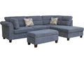 83000 3 pc Diego grey fabric sectional sofa with RAF chaise and storage ottoman