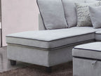 A83005 3 pc Harmony light grey fabric 100" sectional sofa with LAF chaise and storage ottoman