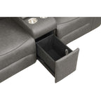 Gray Breathable Leatherette Power Motion Recliner Sofa & Loveseat Set – 8301-2PC