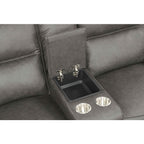 Gray Breathable Leatherette Power Motion Recliner Sofa & Loveseat Set – 8301-2PC