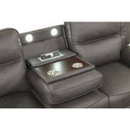Gray Breathable Leatherette Power Motion Recliner Sofa & Loveseat Set – 8301-2PC