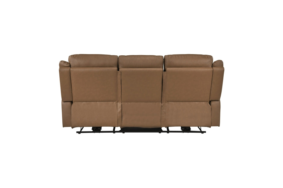 Haven 2-Piece Power Motion Sofa & Loveseat Set – Brown Top Grain Leather & Recliner Ends – 8301BRW-2PC