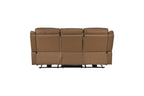 Haven 2-Piece Power Motion Sofa & Loveseat Set – Brown Top Grain Leather & Recliner Ends – 8301BRW-2PC