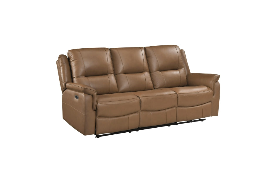 8193-3PC Grey Faux Leather 3-Piece Sofa Loveseat Recliner Set with