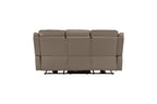 Haven 2-Piece Power Motion Sofa & Loveseat Set – Dark Taupe Top Grain Leather & Recliner Ends – 8301DTP-2PC