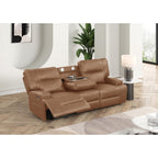 Camel Breathable Leatherette Power Motion Recliner Sofa & Loveseat Set – 8302-2PC