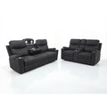 2-Piece Black High Performance Sofa Loveseat Set with Motion Recliners – 8305-2PC