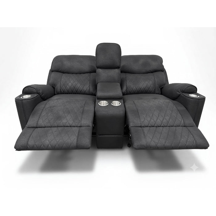 2-Piece Black High Performance Sofa Loveseat Set with Motion Recliners – 8305-2PC