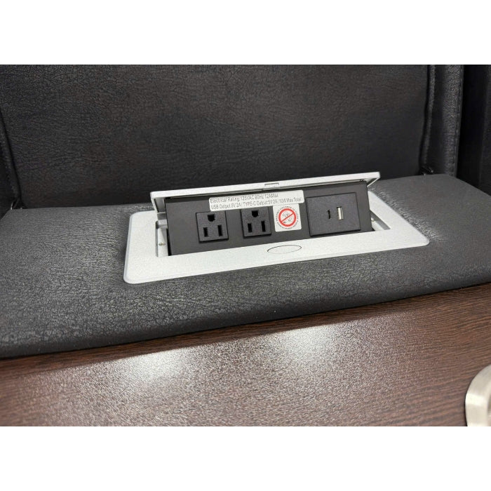 2-Piece Black high performance Sofa, Loveseat Set with Motion Recliners USB ports and drop down tray table  – 8305-2PC