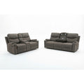 2-Piece Grey High Performance Fabric Sofa Loveseat Set with Motion Recliners – 8306-2PC