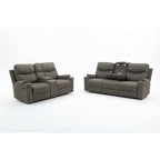 2-Piece Grey High Performance Fabric Sofa Loveseat Set with Motion Recliners – 8306-2PC