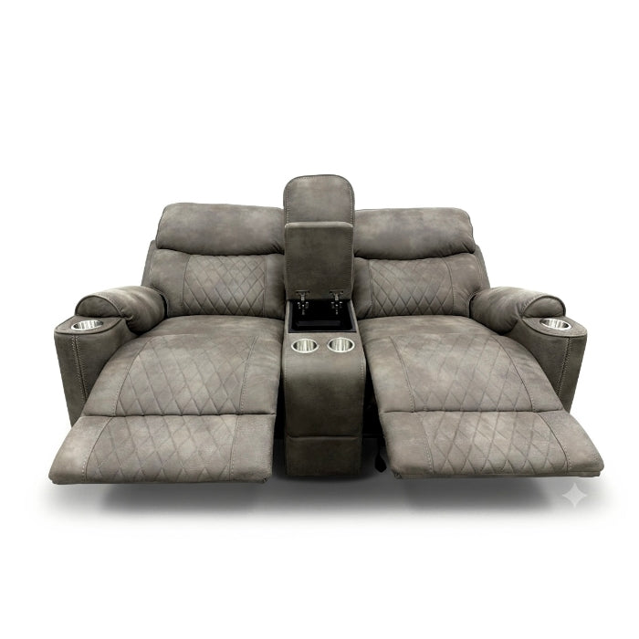 2-Piece Grey High Performance Fabric Sofa Loveseat Set with Motion Recliners – 8306-2PC