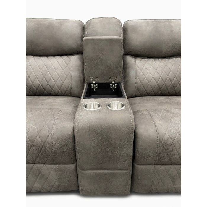 2-Piece Grey High Performance Fabric Sofa Loveseat Set with Motion Recliners – 8306-2PC