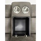 2-Piece Grey High Performance Fabric Sofa Loveseat Set with Motion Recliners – 8306-2PC