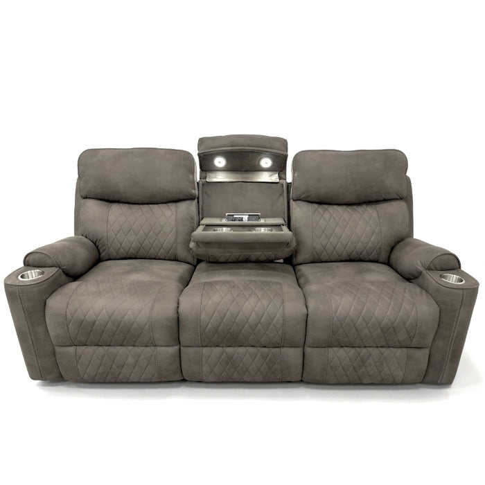 2-Piece Grey High Performance Fabric Sofa Loveseat Set with Motion Recliners – 8306-2PC