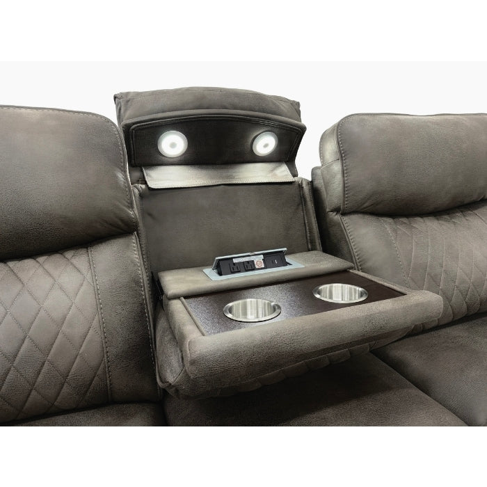 2-Piece Grey High Performance Fabric Sofa Loveseat Set with Motion Recliners – 8306-2PC