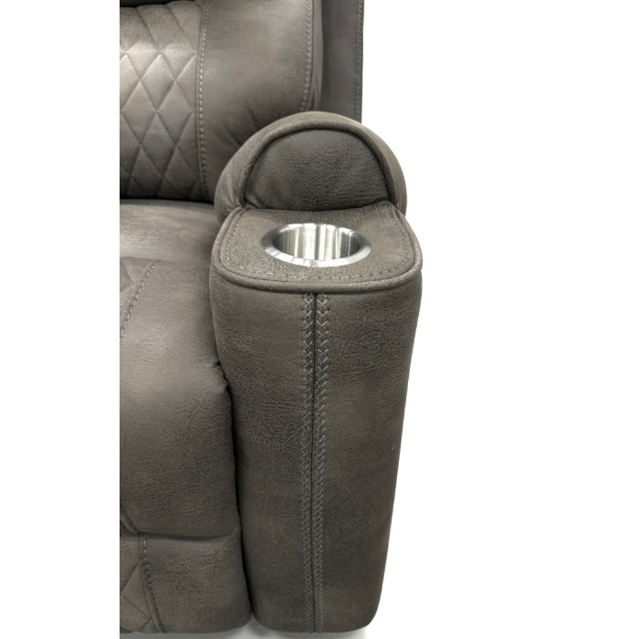 2-Piece Grey High Performance Fabric Sofa Loveseat Set with Motion Recliners – 8306-2PC