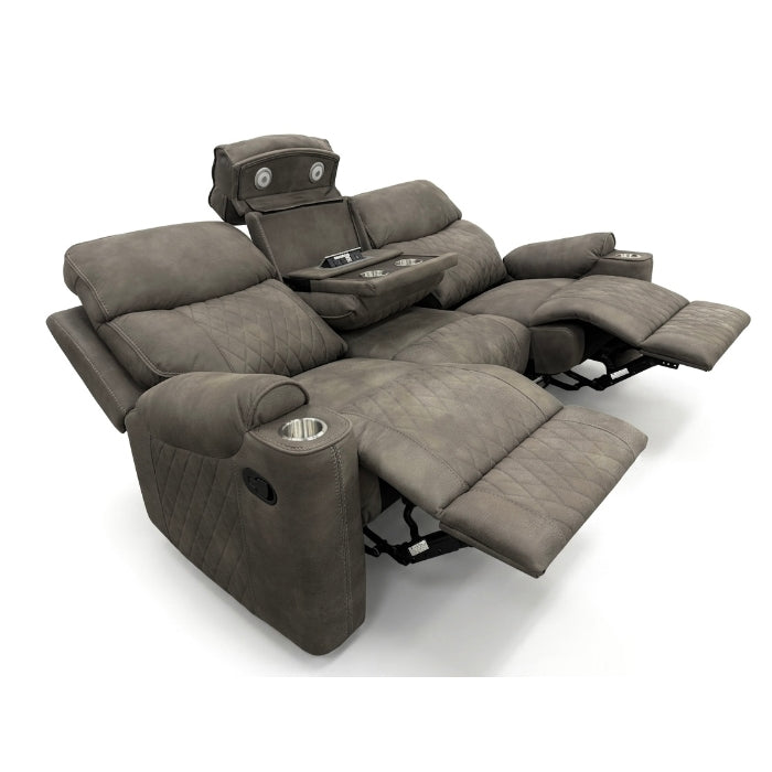 2-Piece Grey High Performance Fabric Sofa Loveseat Set with Motion Recliners – 8306-2PC