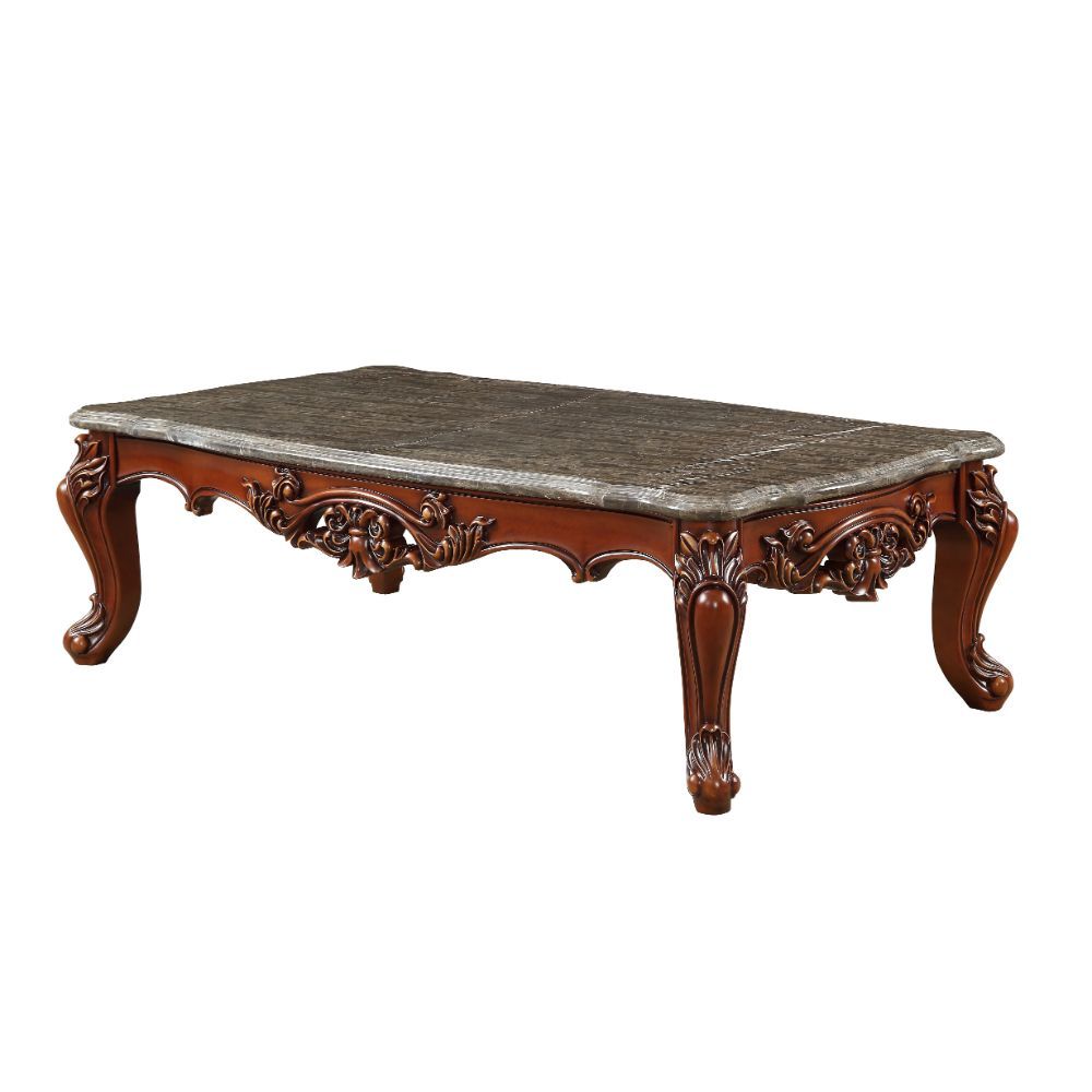 Acme 83065 Astoria grand anner eustoma walnut finish wood marble top coffee table