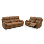2-Piece Brown High Performance Fabric Sofa Loveseat Set with Motion Recliners – 8307-2PC