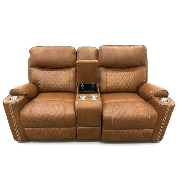 2-Piece Brown High Performance Fabric Sofa Loveseat Set with Motion Recliners – 8307-2PC