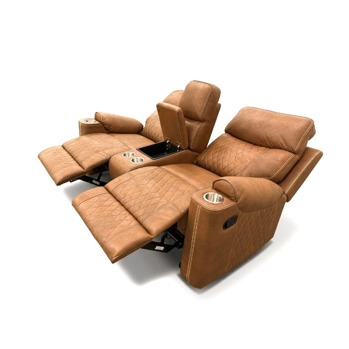 2-Piece Brown High Performance Fabric Sofa Loveseat Set with Motion Recliners – 8307-2PC