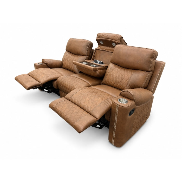 2-Piece Brown High Performance Fabric Sofa Loveseat Set with Motion Recliners – 8307-2PC