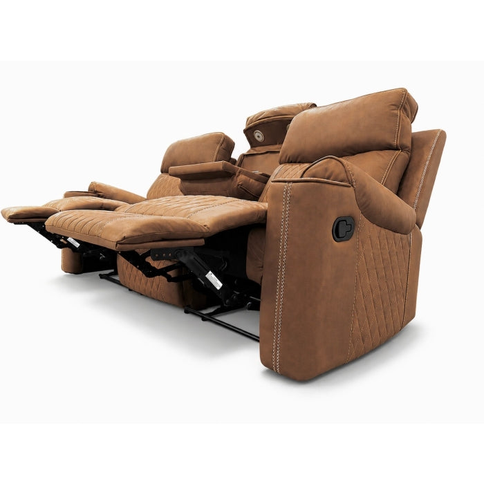 2-Piece Brown High Performance Fabric Sofa Loveseat Set with Motion Recliners – 8307-2PC