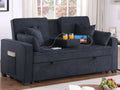83080 Codt II grey woven fabric pop up sleep area fold down back center drop down cup holder with USB sofa sleeper