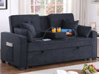 83080 Codt II grey woven fabric pop up sleep area fold down back center drop down cup holder with USB sofa sleeper