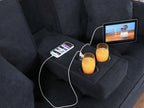 83080 Codt II grey woven fabric pop up sleep area fold down back center drop down cup holder with USB sofa sleeper