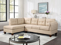 83105 2 pc Dalia khaki woven linen like fabric sectional sofa with LAF chaise