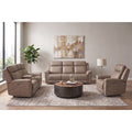 Khaki Leather Match Power Motion Recliner Sofa & Loveseat Set – 8311-2PC