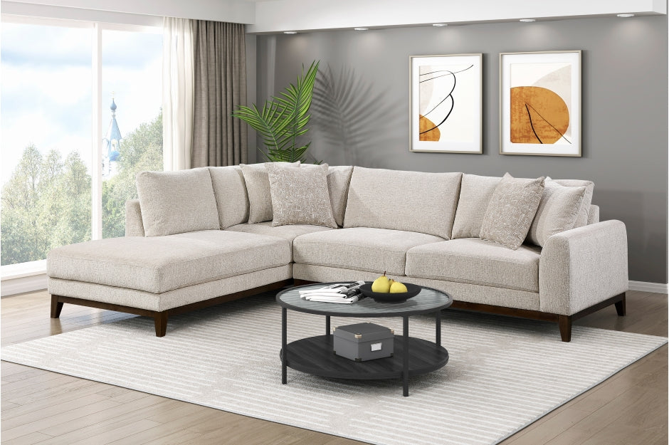 Homelegance 8312NTP-2LC2R 2 pc Juniper chenille textured fabric sectional sofa set with LAF chaise