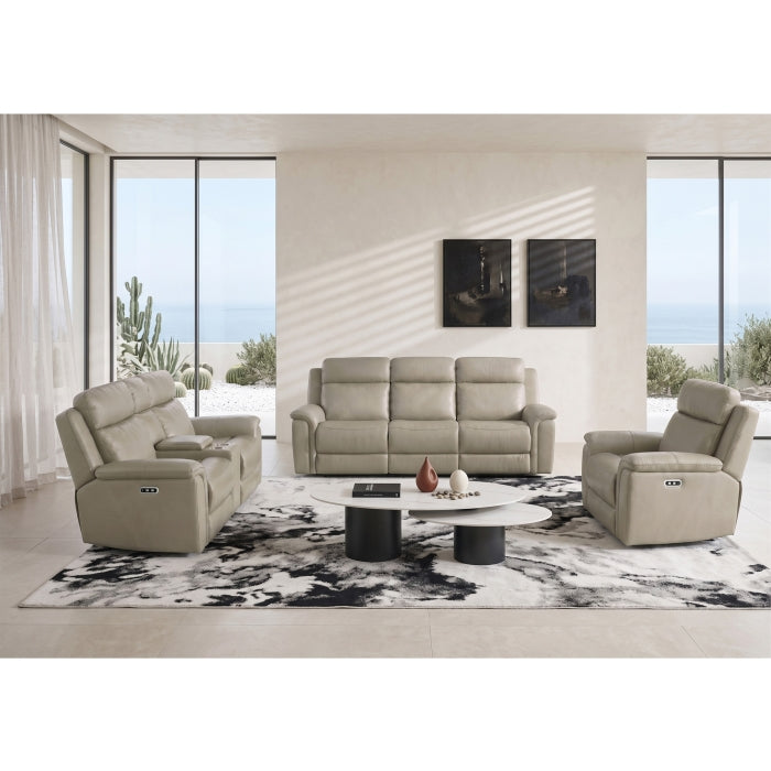 Gray Leather Match Power Motion Recliner Sofa & Loveseat Set – 8316-2PC