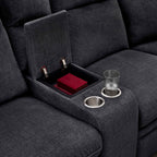 3-Piece Grey Chenille Fabric Power Recliner Sectional Sofa with Sleeper, Storage Chaise & Console – 8317