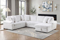 Homelegance Ridge White Plush Corduroy Sectional Sofa with Storage Chaise and Pull-Out Sleeper – 8317WHT