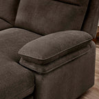 3-Piece Dark Brown Chenille Fabric Power Recliner Sectional Sofa with Sleeper, Storage Chaise & Console – 8318