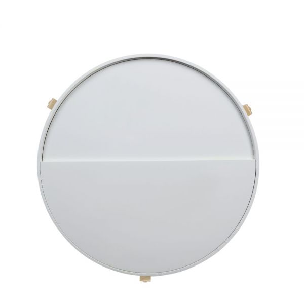 Acme 83215 Orren ellis murtaz botfish mid century modern natural and white finish round coffee table