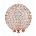 SH Lighting 8330RG Metallic rose gold finish metal round faux crystal sphere table lamp