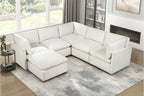 Homelegance Annex Beige Chenille 6-Piece Modular Sectional Sofa with Ottoman – 8338BE-63CR2ACOT