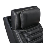 Cyber 2-Piece Power Motion Sofa & Loveseat Set – Black Top Grain Leather with Massage, Heat & Bluetooth – 8344BLK-2PWHM