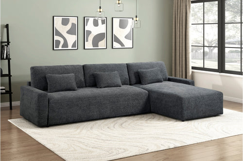 Homelegance Cumulus Dark Grey Sectional Sofa with Storage Chaise & Sleeper – 8345DGY*23LRC